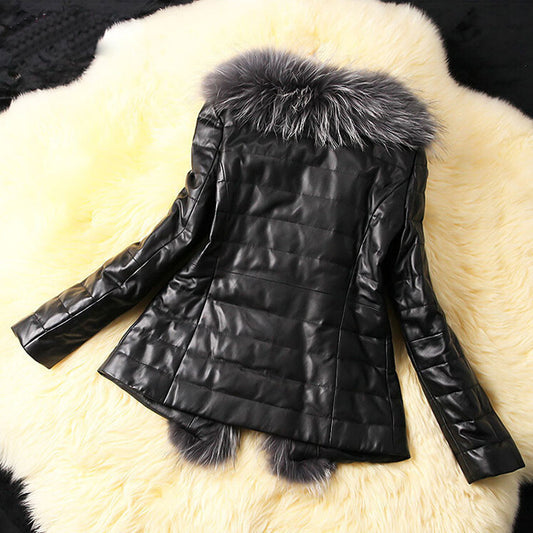 Faux Leather Luxe Fur Collar Jacket