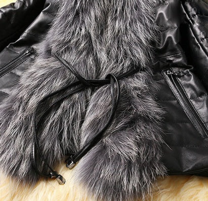 Faux Leather Luxe Fur Collar Jacket