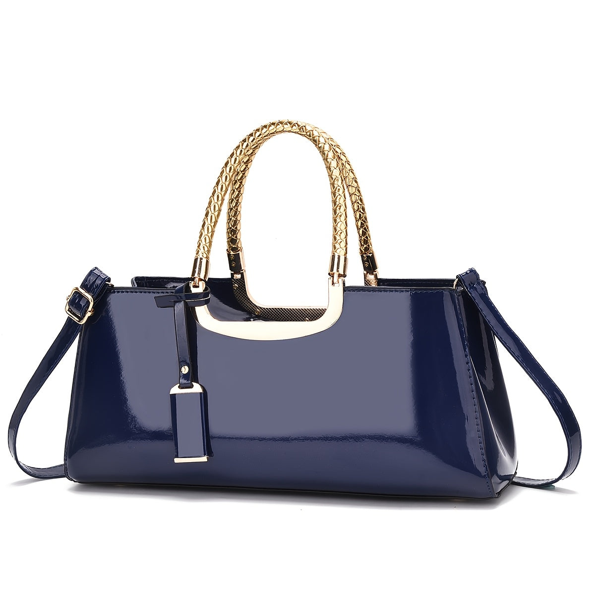 Faux Leather Tote with Zip Closure - Your Shiny Clothes