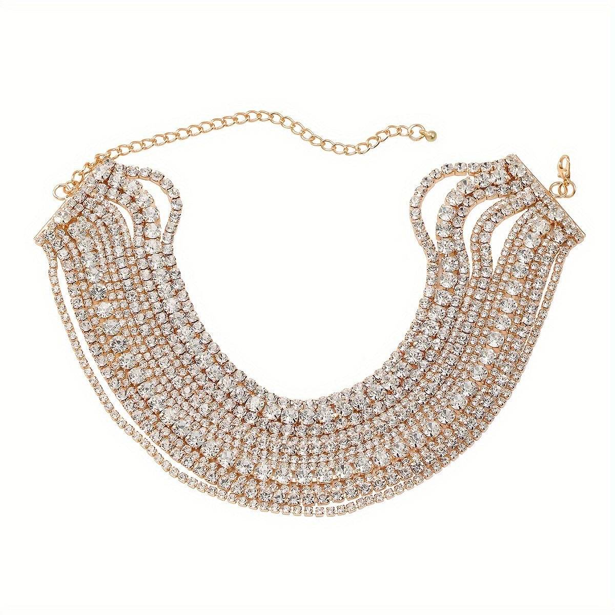 Luxury Multi-Layer Rhinestone Necklace Choker - Your Shiny Clothes