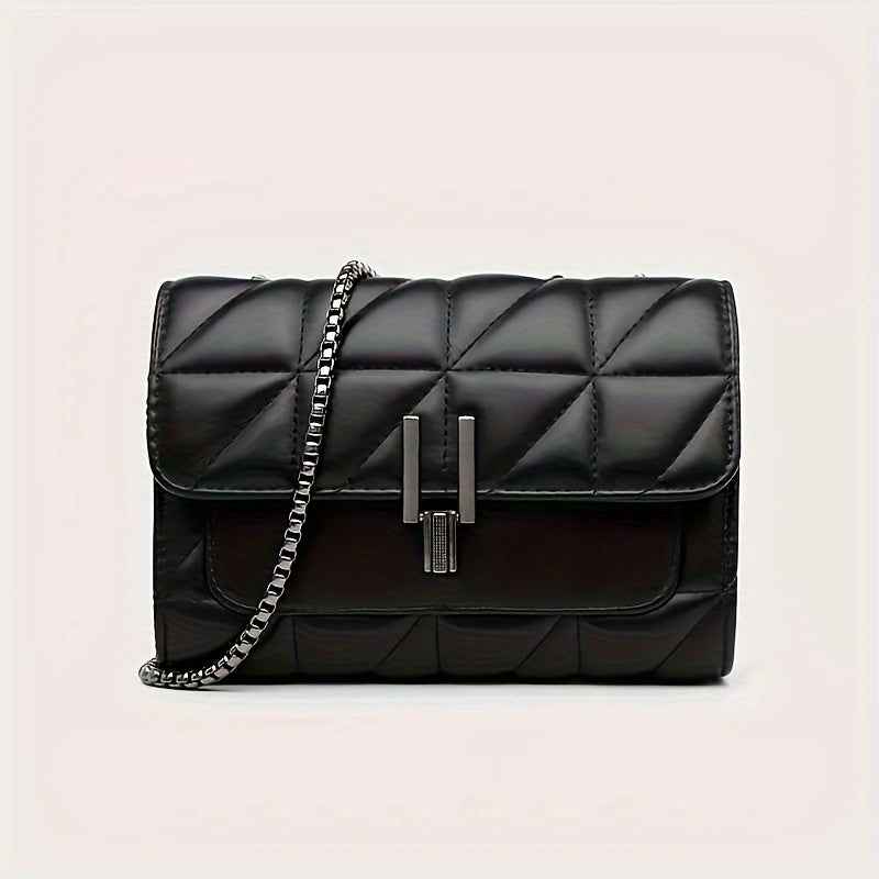 Black Mini PVC Lined Faux Leather Handbag with Adjustable Shoulder Strap