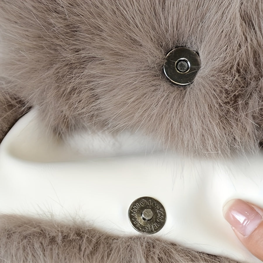 Plush Faux Fur Backpack with Adjustable Drawstring Closure