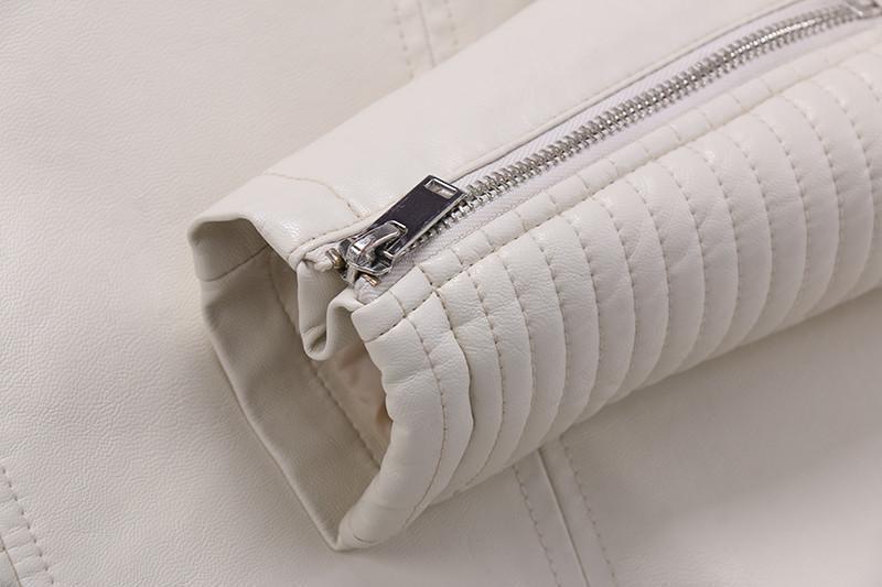 Faux Leather Belted Jacket with Detachable Faux Fur Collar