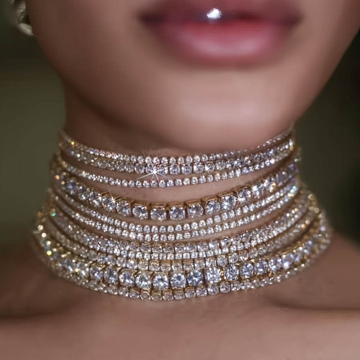 Luxury Multi-Layer Rhinestone Necklace Choker - Your Shiny Clothes
