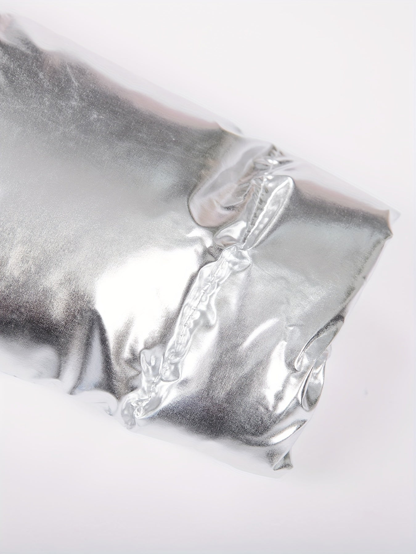 Silver Cropped Puffer Jacket - Your Shiny Clothes