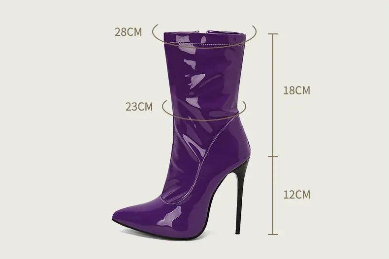 Soft Patent Leather Ankle Boots - Your Shiny Clothes