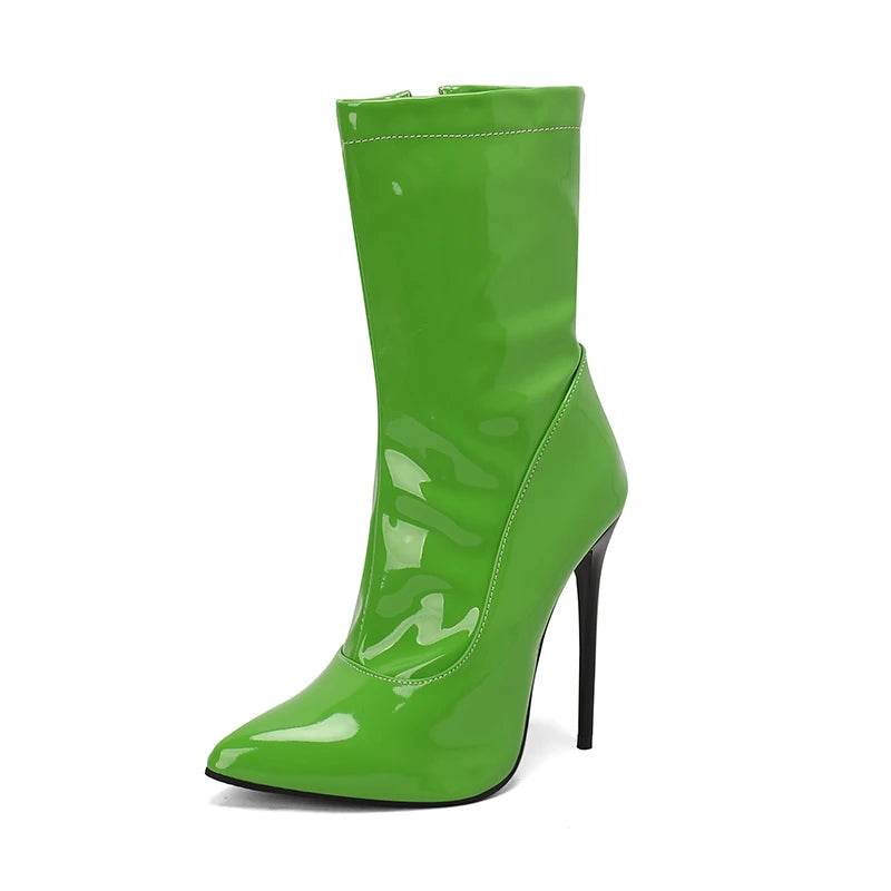 Soft Patent Leather Ankle Boots - Your Shiny Clothes