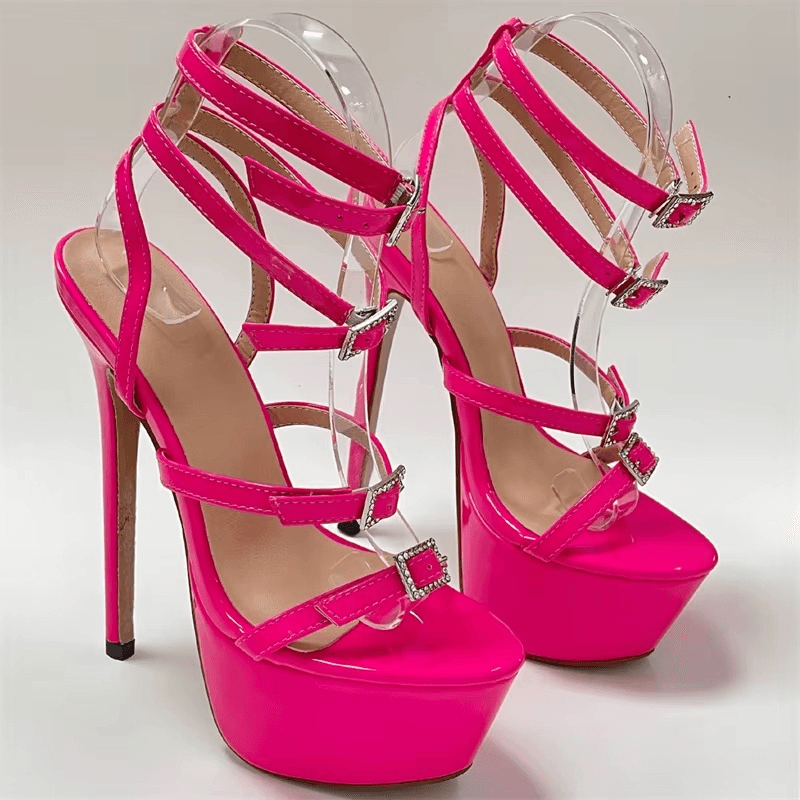 High Heel Open Toe Platform Sandals - Your Shiny Clothes