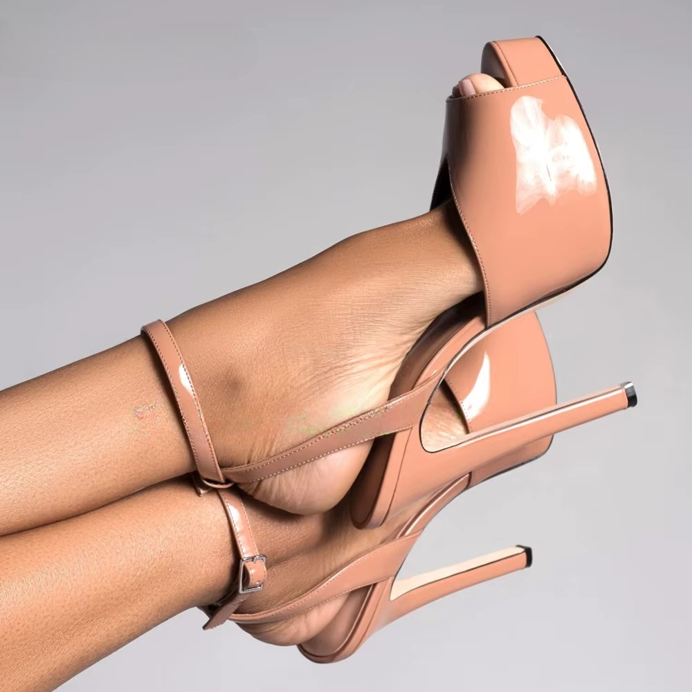 Peep Toe Buckle Strap Platform Sandals