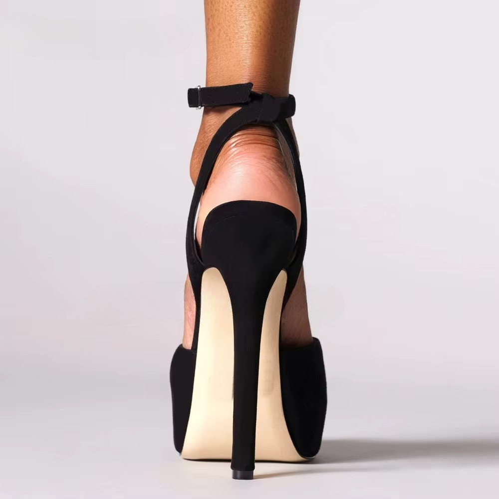 Peep Toe Buckle Strap Platform Sandals
