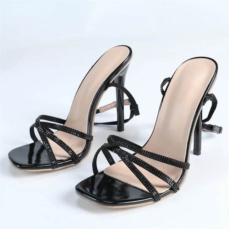 Thin Heels Ankle Strap Sandals - Your Shiny Clothes