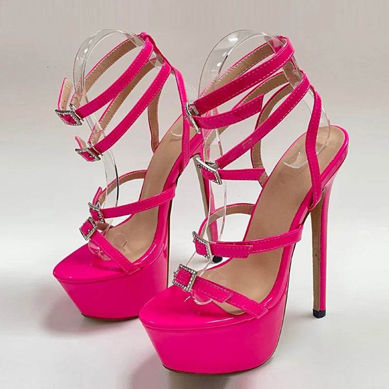 High Heel Open Toe Platform Sandals - Your Shiny Clothes