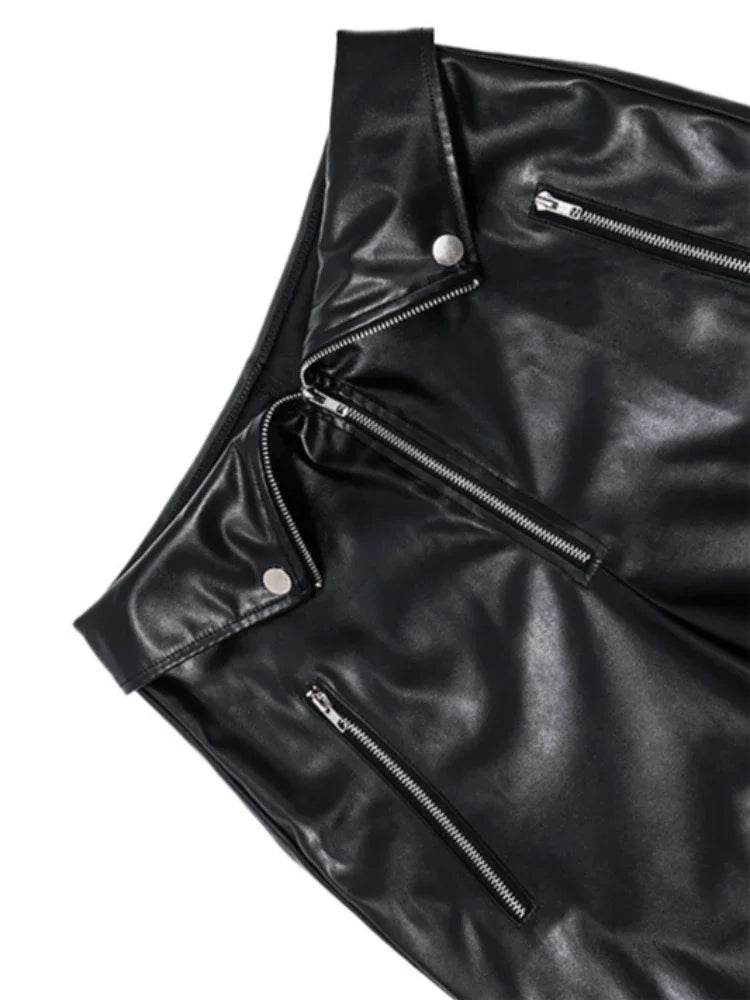 Faux Leather High Waist Straight Leg Pants - Your Shiny Clothes