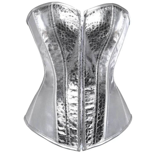 Shiny Gold Faux Leather Corset - Your Shiny Clothes