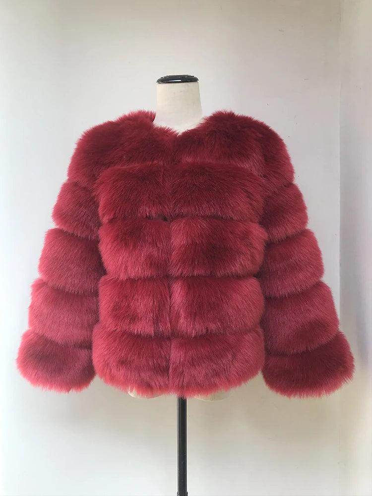 Long Sleeve Faux Fur Coat - Your Shiny Clothes