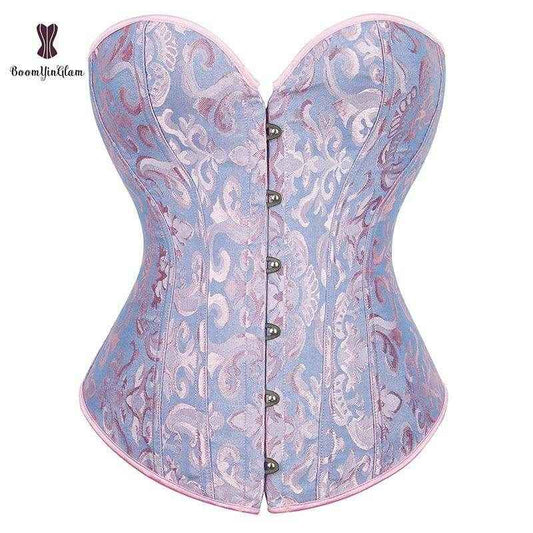 Lace Up Jacquard Corset Bustier