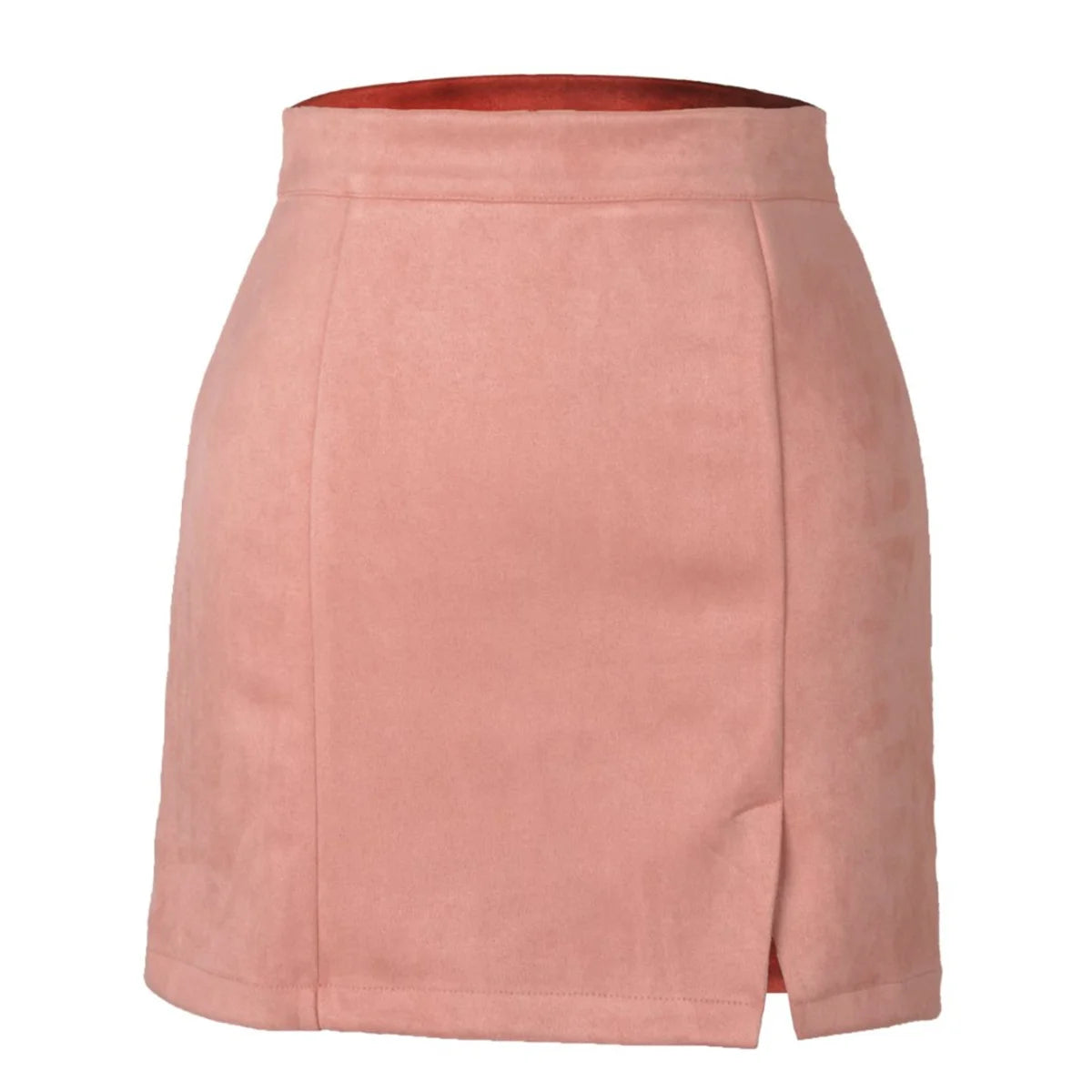 Faux Suede A Line High Waist Skirt