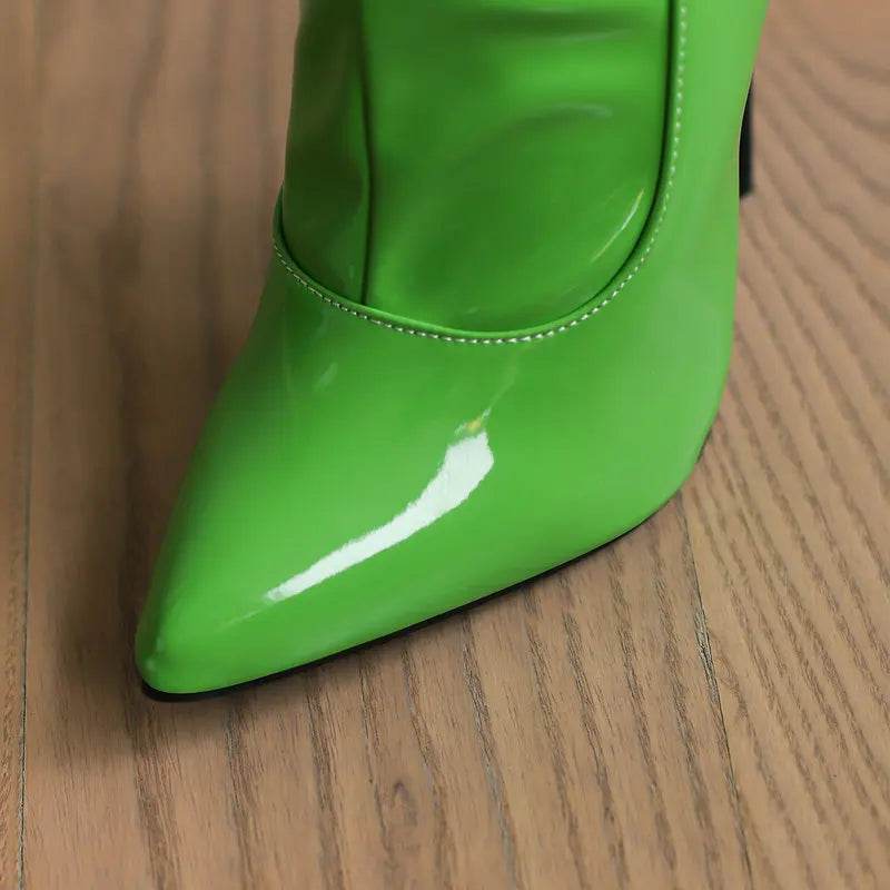 Soft Patent Leather Ankle Boots - Your Shiny Clothes