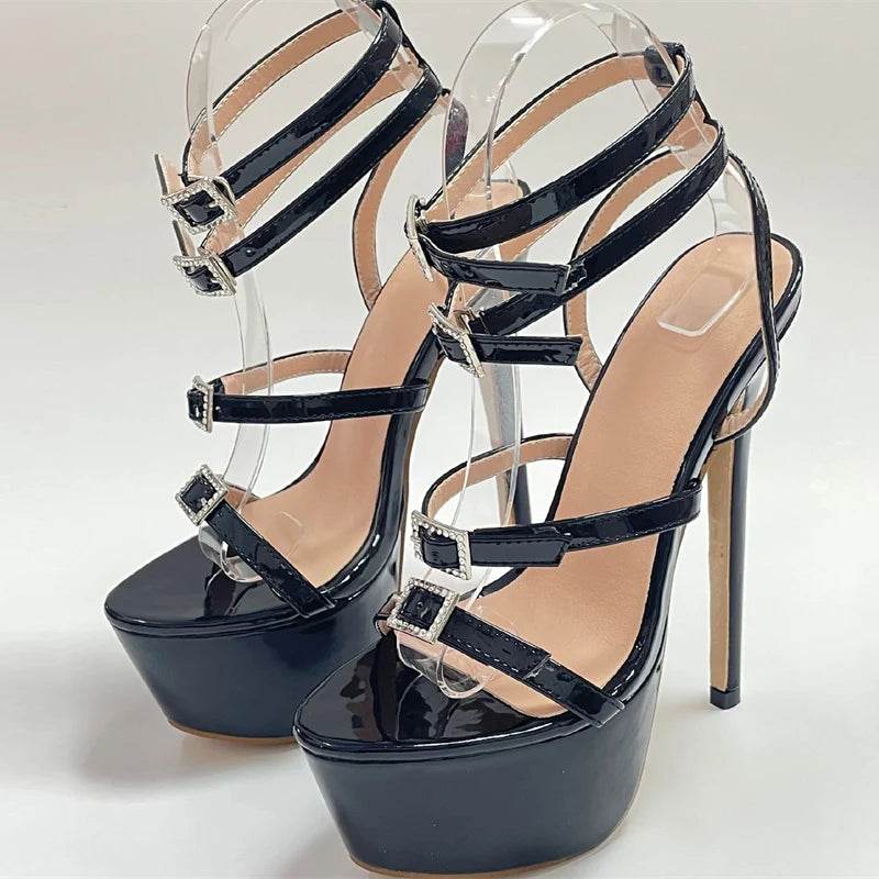 High Heel Open Toe Platform Sandals - Your Shiny Clothes