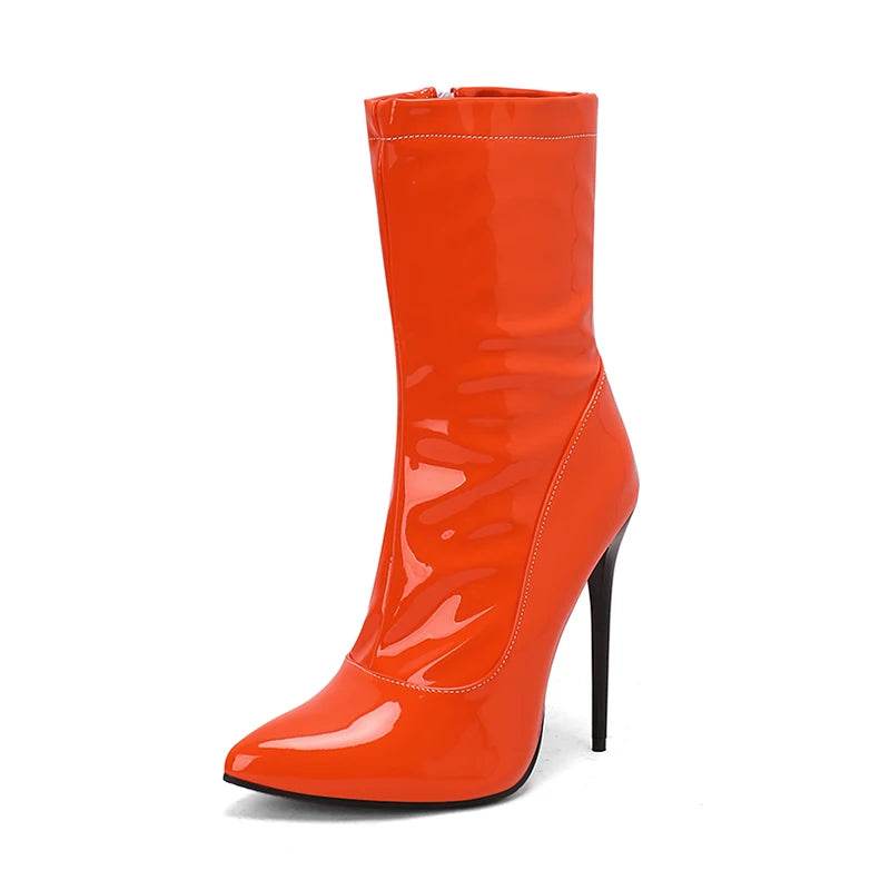 Soft Patent Leather Ankle Boots - Your Shiny Clothes