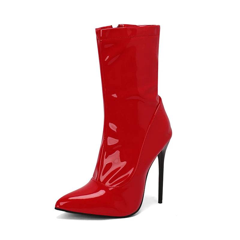 Soft Patent Leather Ankle Boots - Your Shiny Clothes