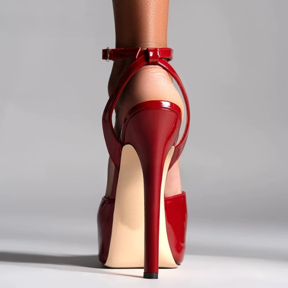 Peep Toe Buckle Strap Platform Sandals