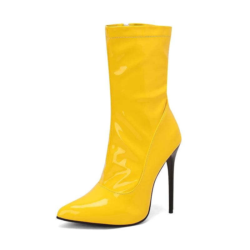 Soft Patent Leather Ankle Boots - Your Shiny Clothes