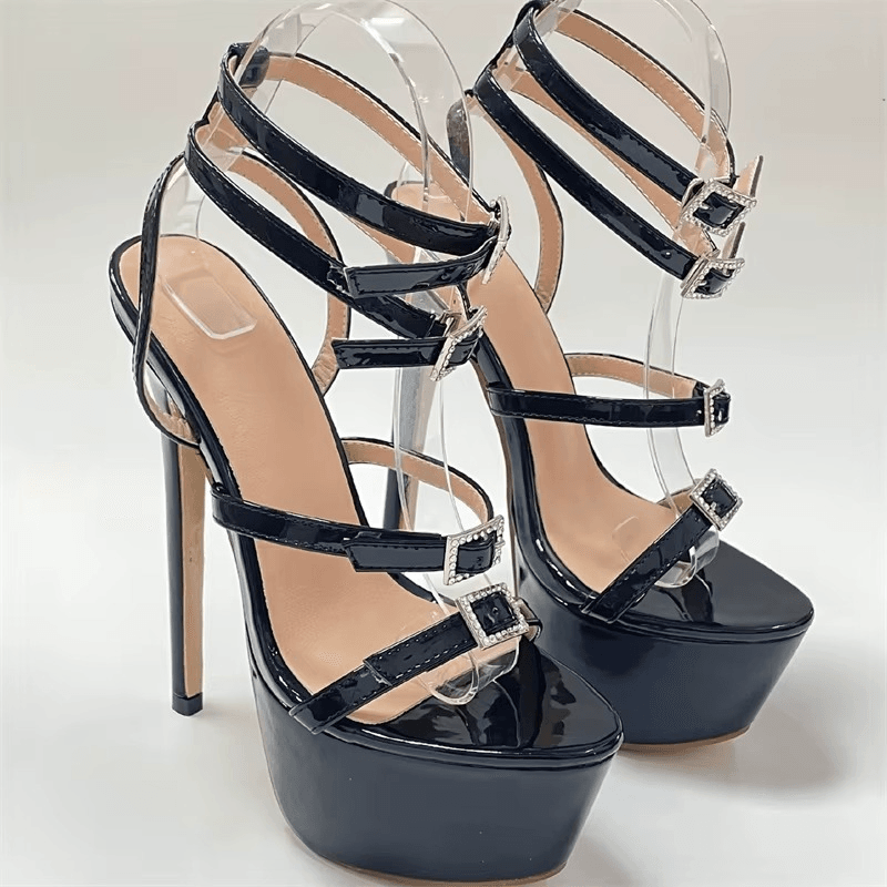 High Heel Open Toe Platform Sandals - Your Shiny Clothes