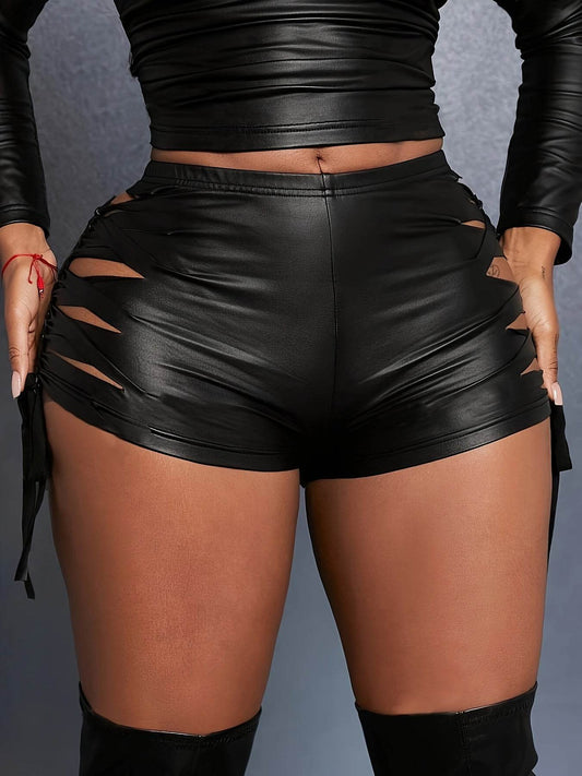 Cut Out High Waist Shorts - Your Shiny Clothes