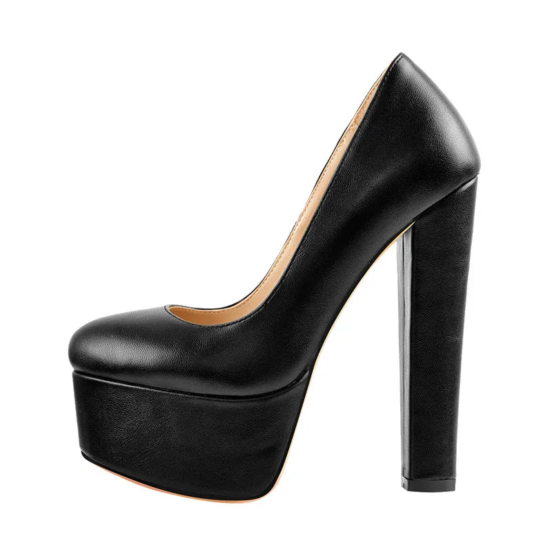 Stylish black pumps with a high platform, perfect for elevating your outfit
