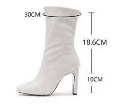 PU Leather Square Heel Ankle Boots - Your Shiny Clothes