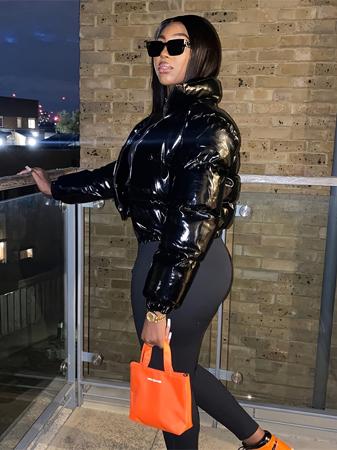 Shiny Cropped Puffer Jacket - Your Shiny Clothes