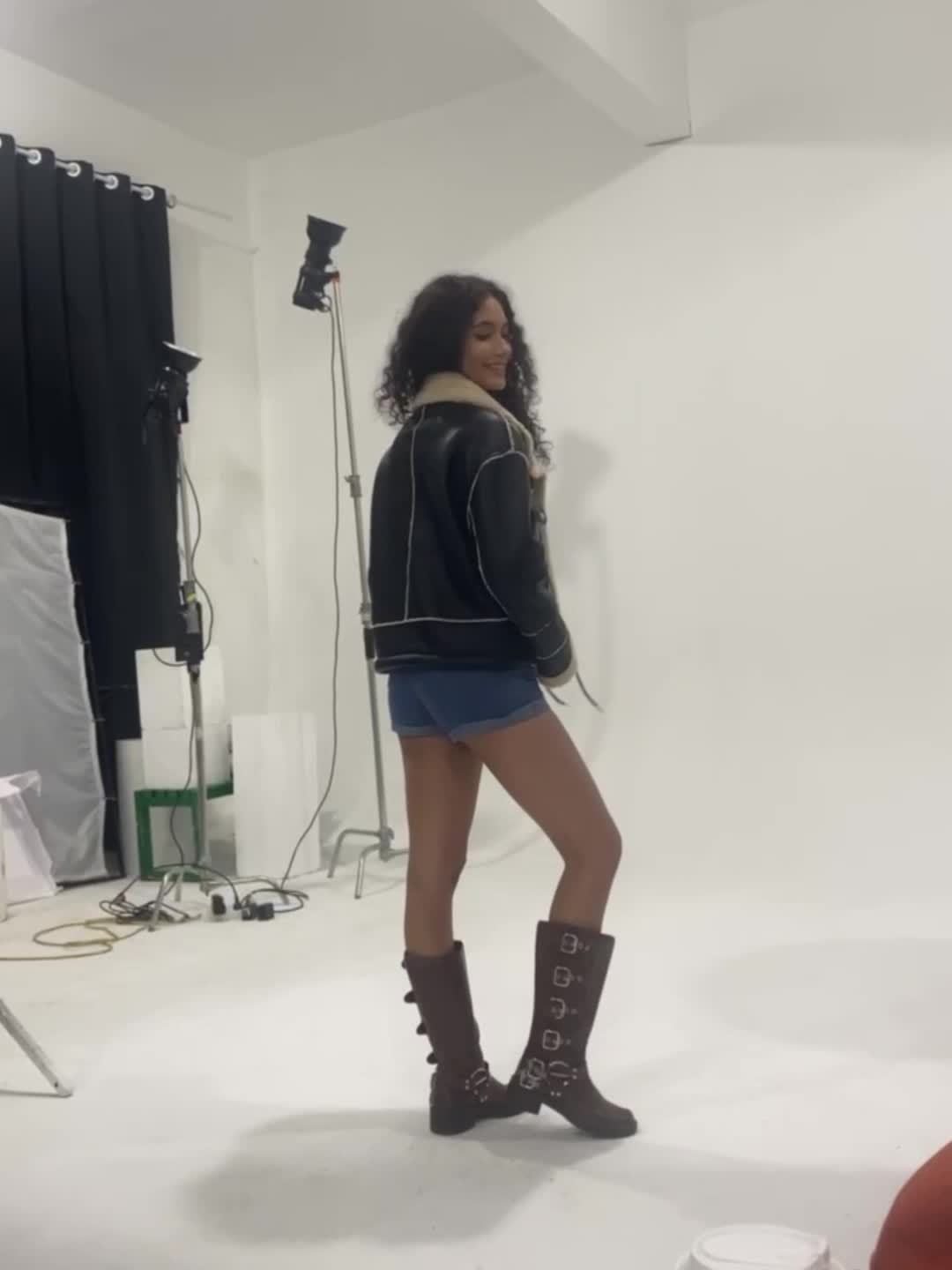 Faux Shearling Biker Style Casual Jacket with Lapel Collar