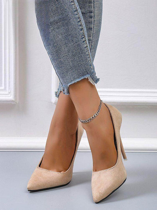 Your Shiny Clothes Faux Suede 12 cm High Heel Pumps - Your Shiny Clothes
