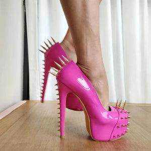 Your Shiny Clothes Gold Riveted Platform Pumps - Your Shiny Clothes