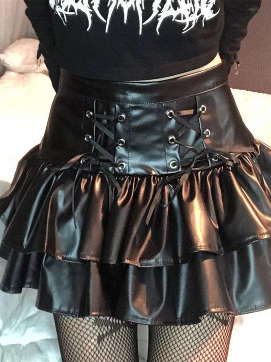 Your Shiny Clothes High Waist Black PU Skirt - Your Shiny Clothes