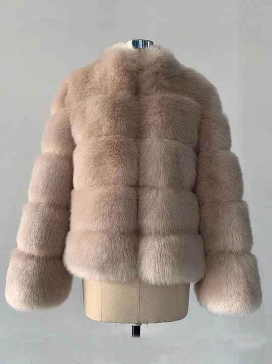 Thick Luxury Faux Fox Fur Coat in Various Colours - Your Shiny Clothes