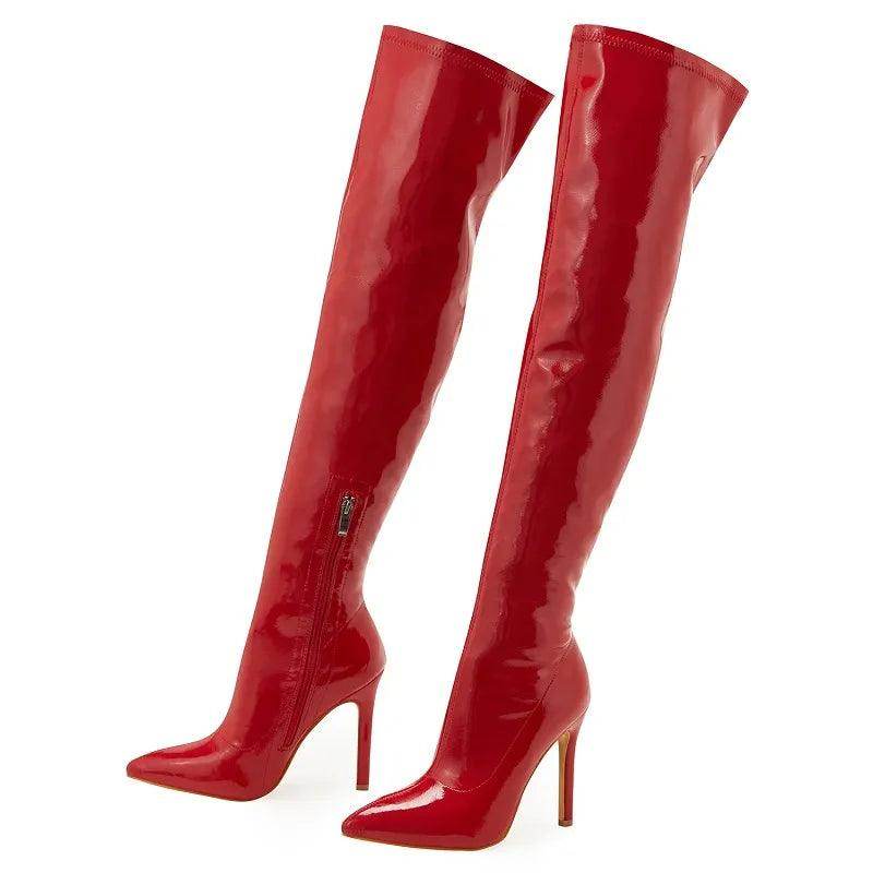 Your Shiny Clothes Patent Leather Over the Knee Boots - Your Shiny Clothes
