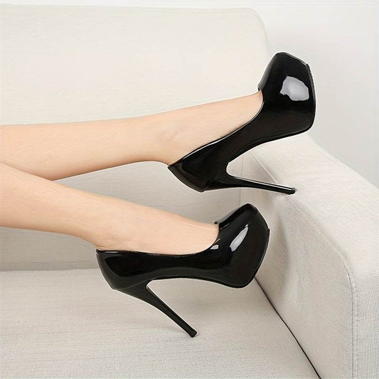 Patent Leather Solid Color Platform Shoes - Your Shiny Clothes
