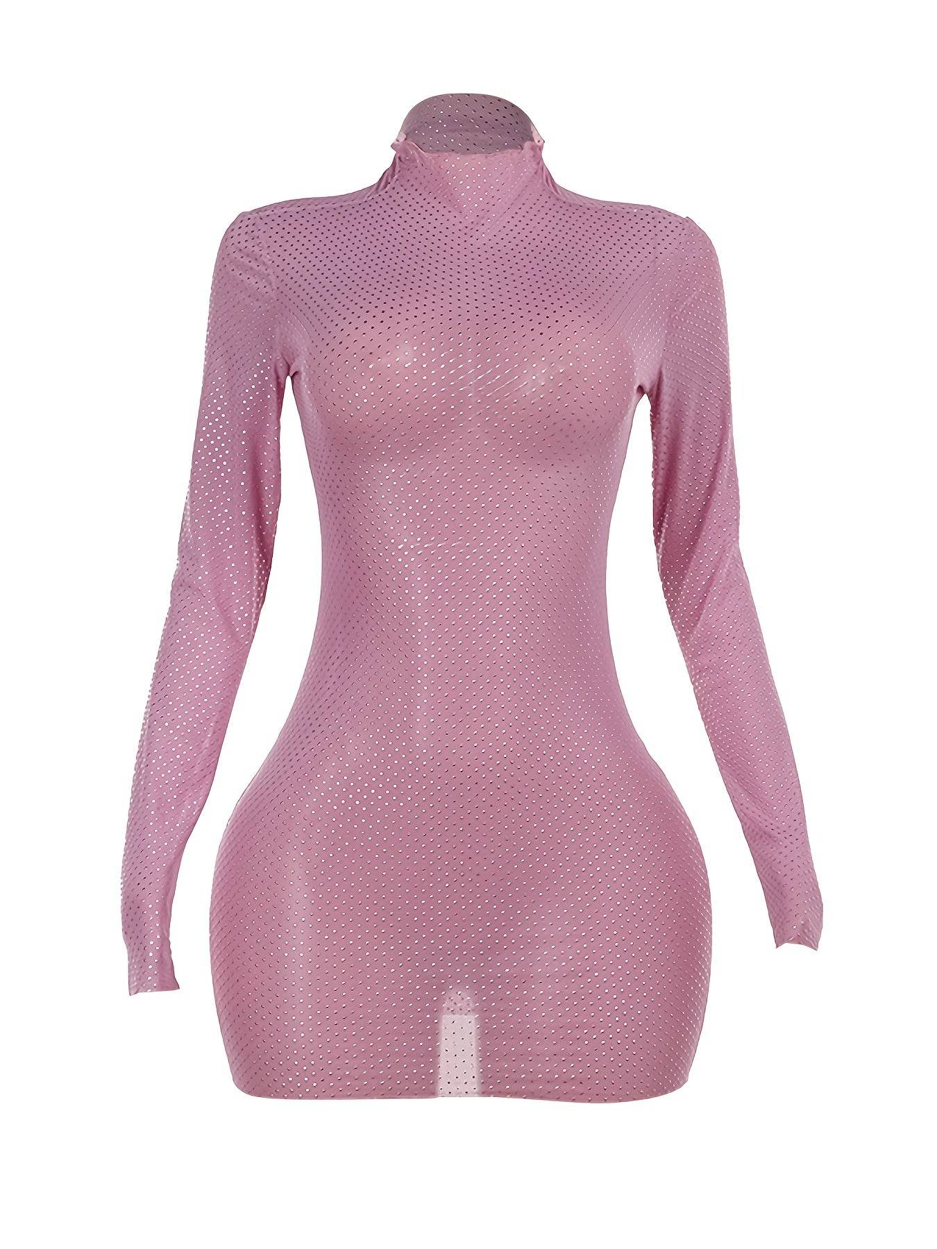Chic Sheer Mesh Bodycon Dress - Your Shiny Clothes