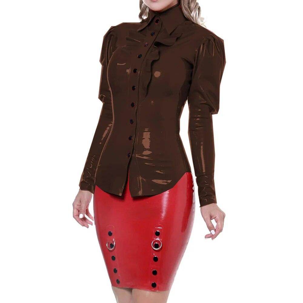 Glossy PVC Blouse Top from Your Shiny Clothes - Your Shiny Clothes