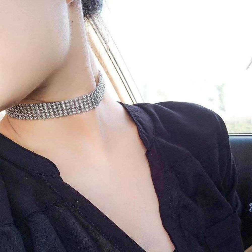 Sparkling Rhinestone Crystal Choker Necklace