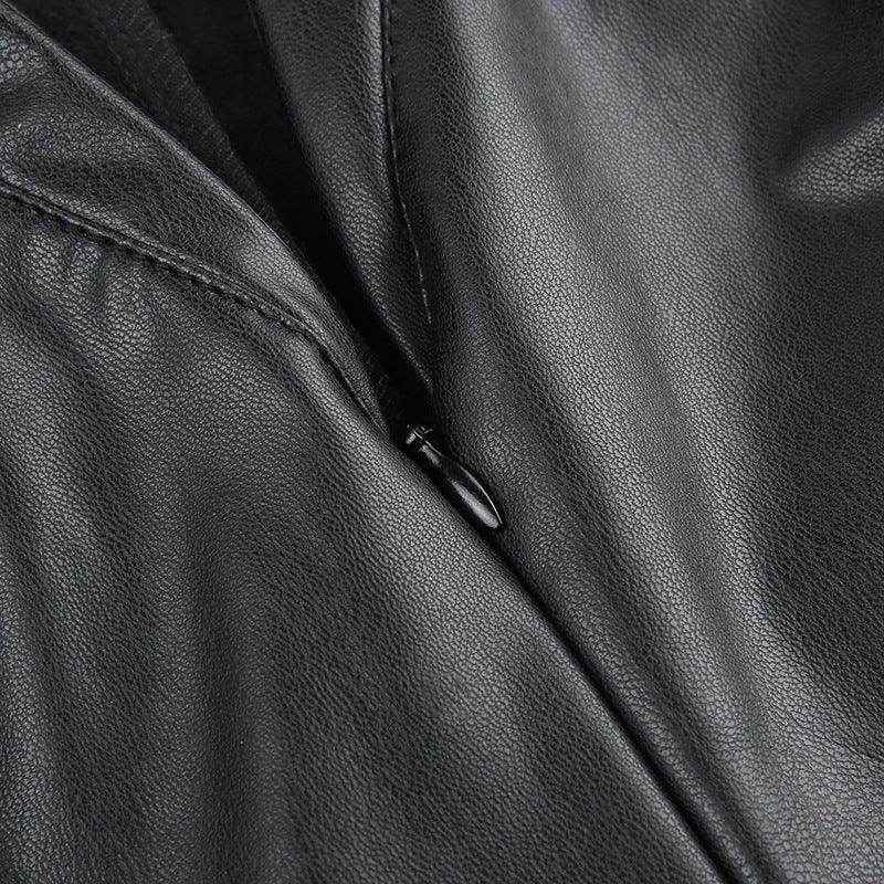 Faux Leather Contrast Colour Jumpsuit