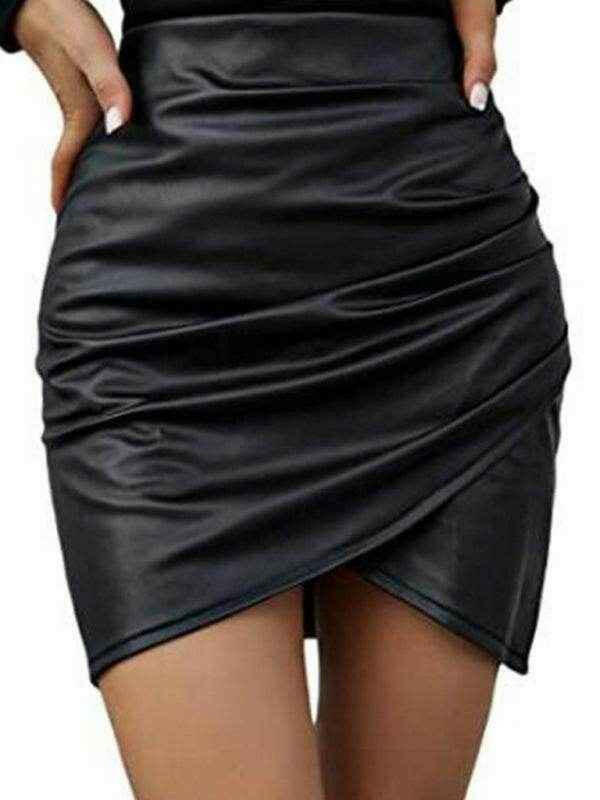 Kakaclo Faux Leather Mini Skirt for Stylish Looks - Your Shiny Clothes