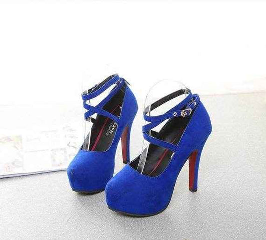 Faux Suede Platform Pumps in Various Colours