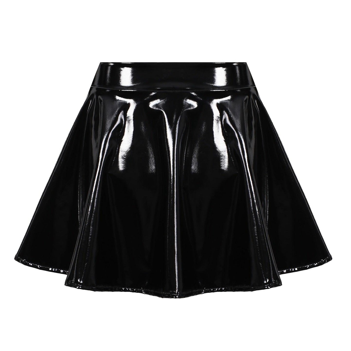 YSC patent leather mini skirt with a shiny finish and flared design for stylish outfits