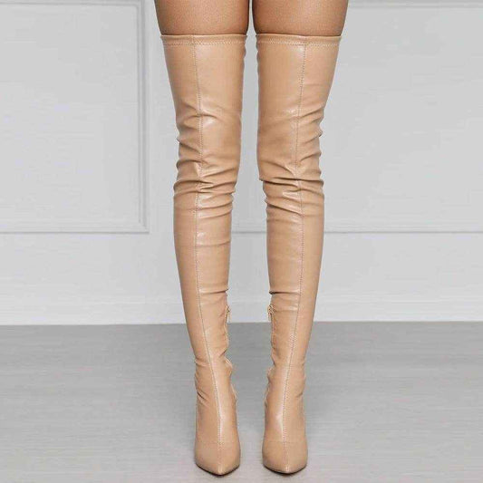 YSC PU Leather Over the Knee Boots for Stylish Looks