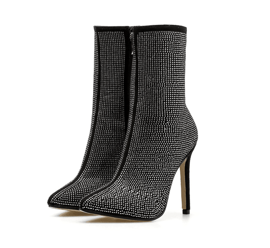 YSC Rhinestone Ankle Boots for Glamorous Style - Your Shiny Clothes