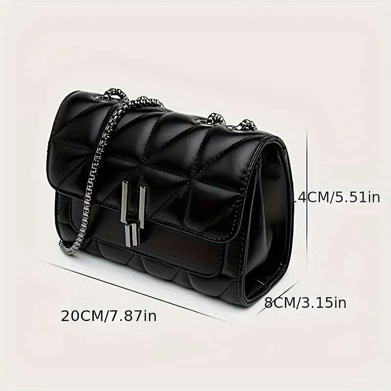Black Mini PVC Lined Faux Leather Handbag with Adjustable Shoulder Strap
