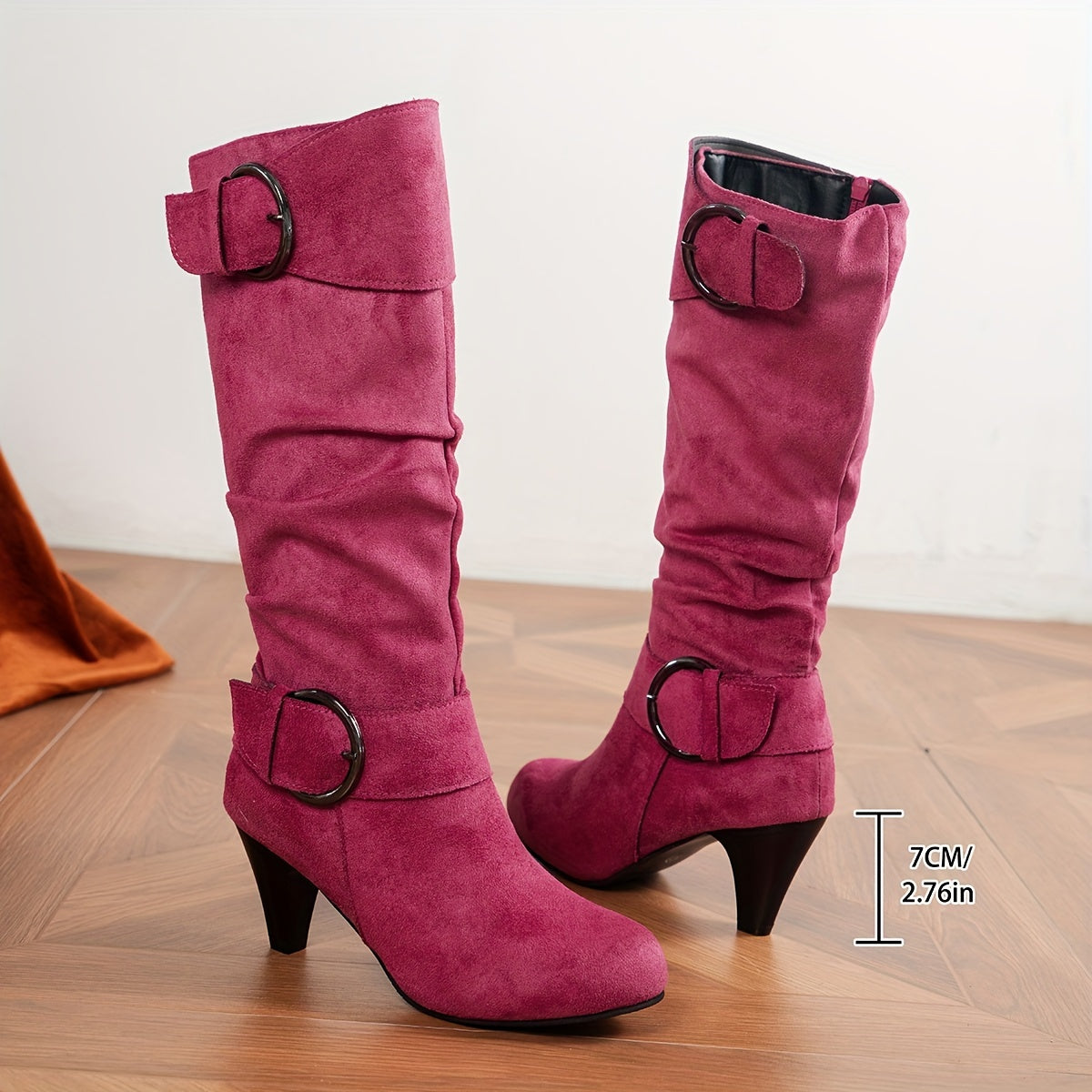 Faux Suede Knee-High Boots